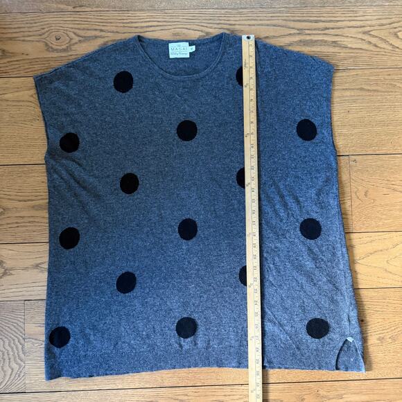Masai Clothing Co Gray Black Polka Dot Sweater Tunic Top Medium Merino Blend - Picture 8 of 9